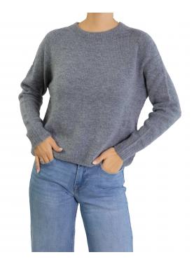 Maglia girocollo tinta unita in mohair 